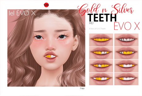 Second Life Marketplace - ::TOKI:: Gold N SIlver Teeth ::lel Evo X HD::